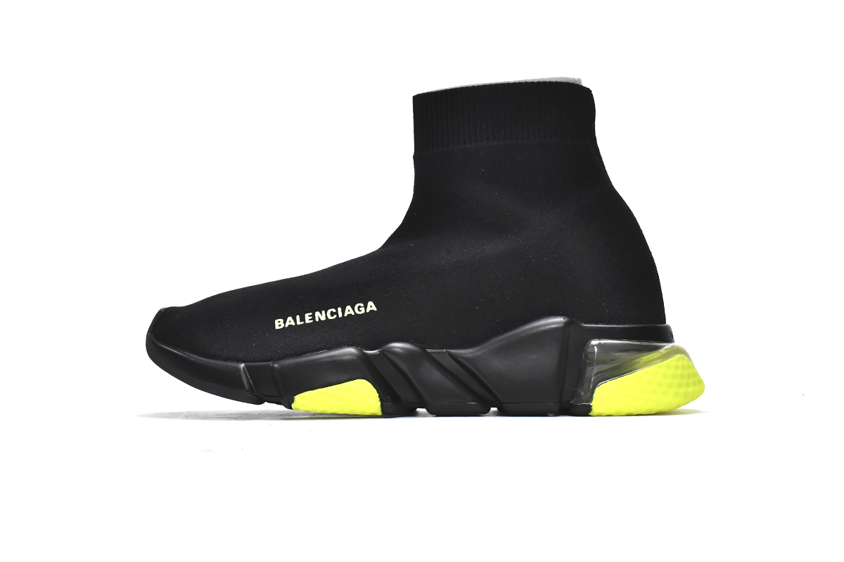 New Arrival: Balenciaga Speed Trainer Clear Sole - Black Yellow Fluo 607544 W2DBW 1048