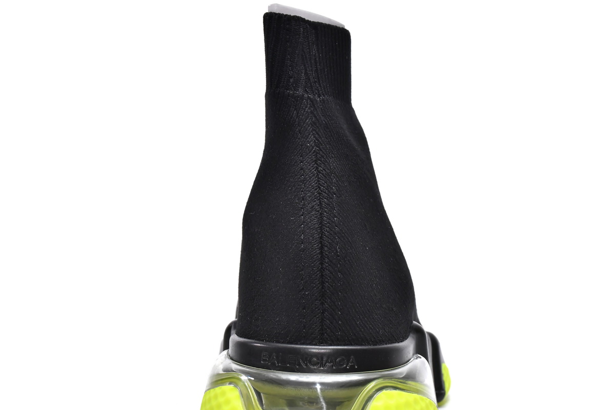 New Arrival: Balenciaga Speed Trainer Clear Sole - Black Yellow Fluo 607544 W2DBW 1048