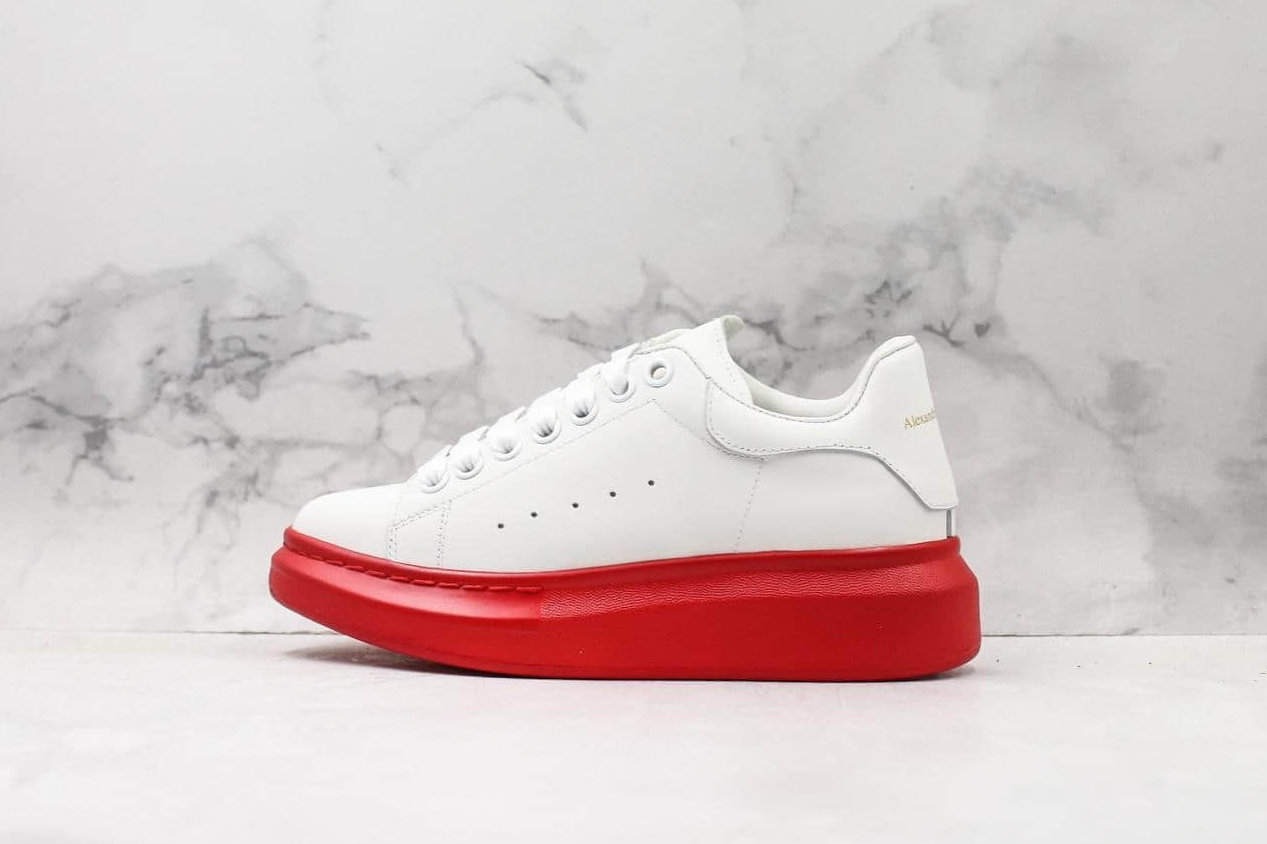 Alexander McQueen Contrast Wedge Sole Sneaker White Lust Red
