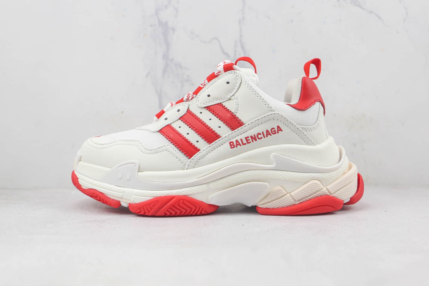 Balenciaga X Adidas Triple S White Red IF0166 - Stylish and Sleek Footwear by Renowned Brands