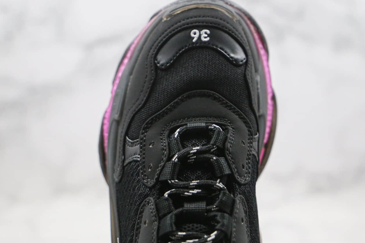Balenciaga Triple S Sneaker 'Clear Sole - Black Pink Neon' - Stylish and Vibrant Footwear