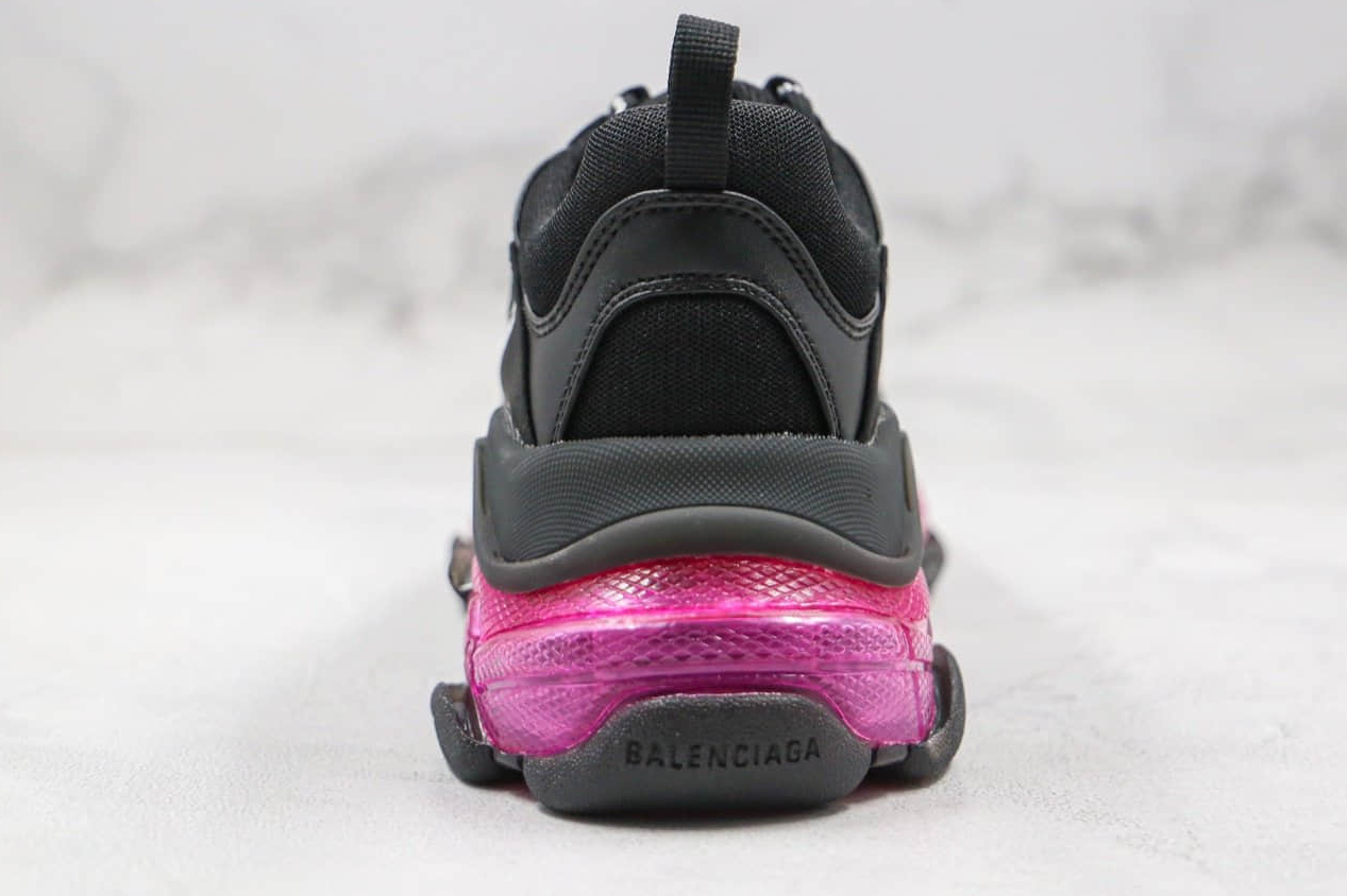 Balenciaga Triple S Sneaker 'Clear Sole - Black Pink Neon' - Stylish and Vibrant Footwear