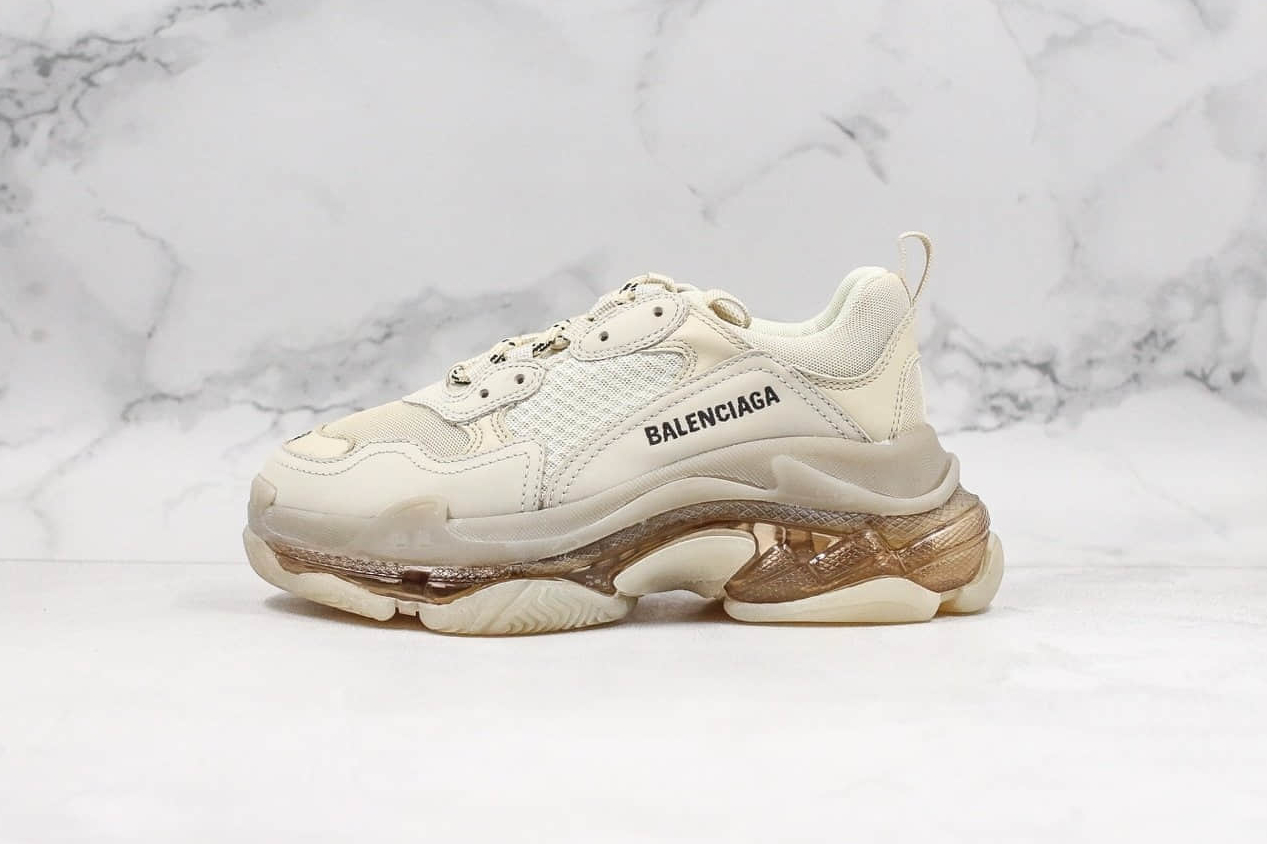 Balenciaga Triple S VNTGChunky Shoes Beige 544351W2GA19710 - Classic Vintage Style for Fashion Enthusiasts