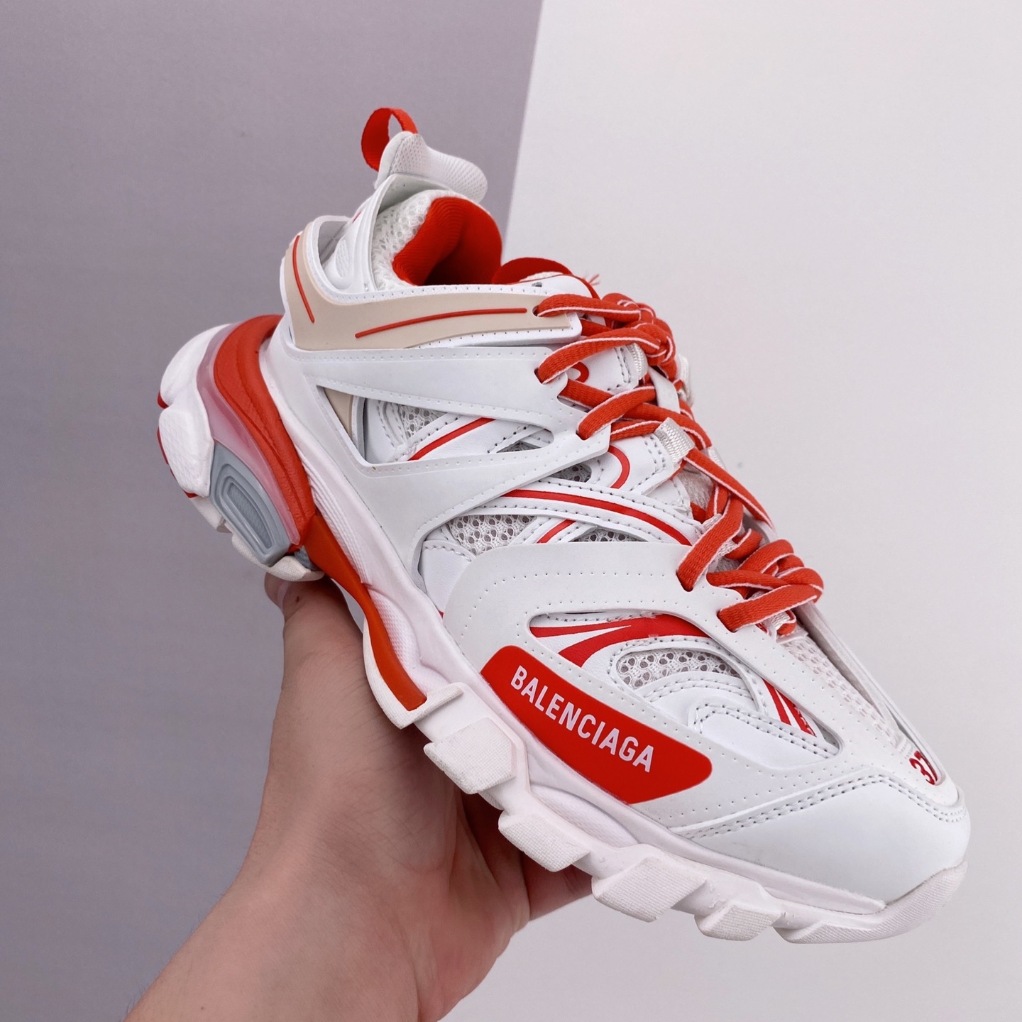 Balenciaga Track White Red 542023W1GC49066 - Trendy Footwear for Fashion Enthusiasts