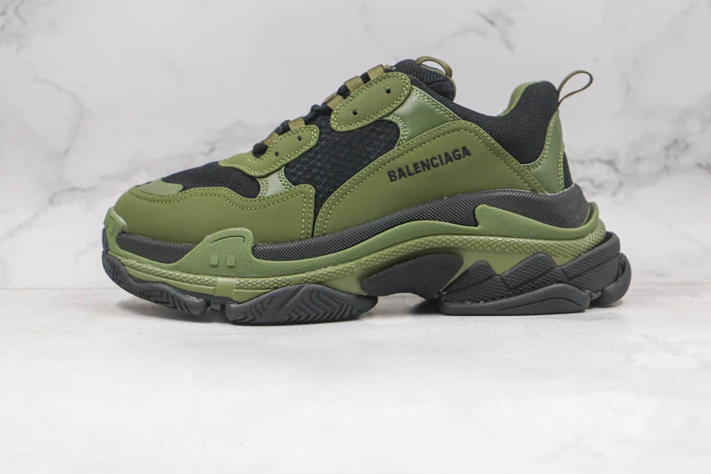 Balenciaga Triple S Sneaker 'Black Khaki' - Premium Designer Footwear