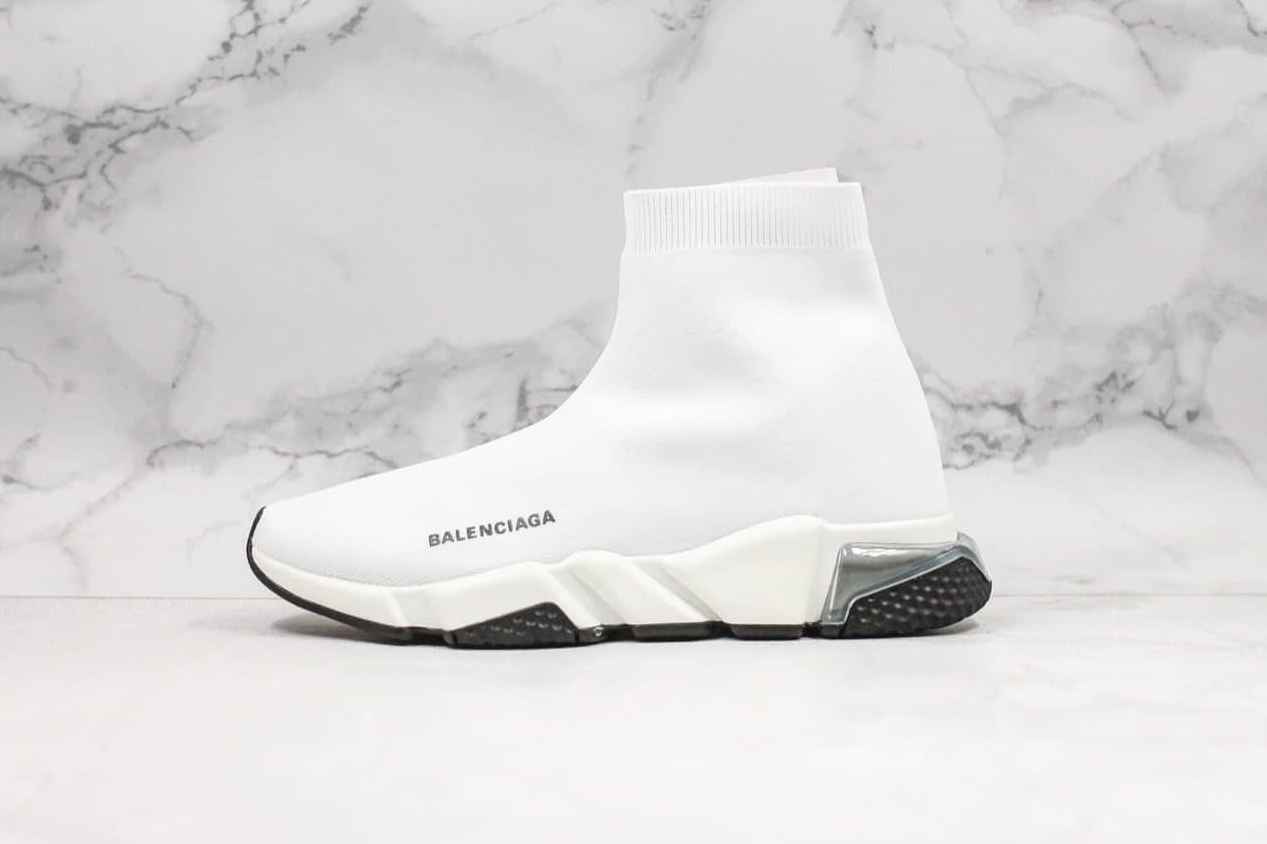 Balenciaga Stretch Mesh High Top Sneakers White Black - Trendy Footwear for Fashion-Forward Individuals