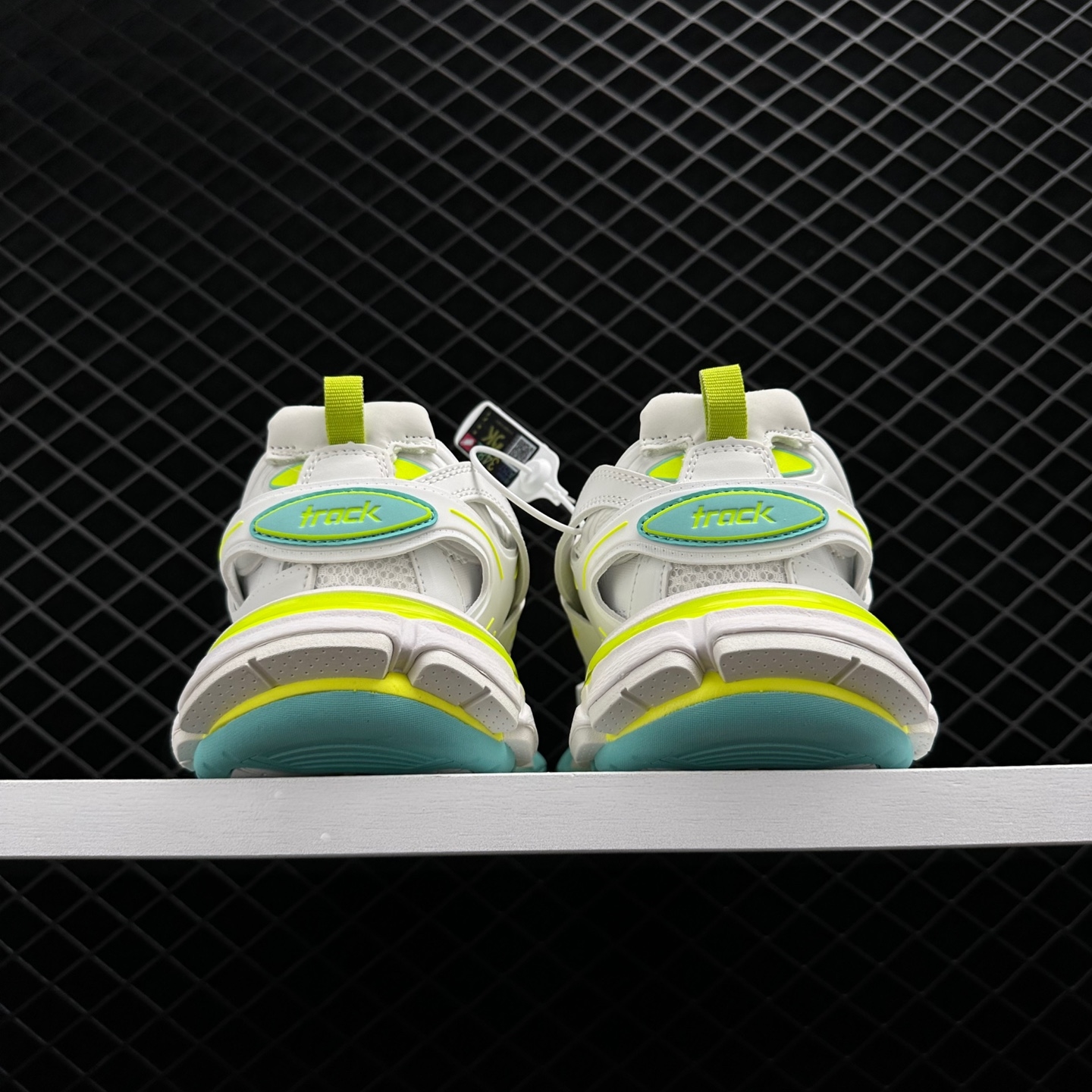 Balenciaga Track White Fluorescent Yellow Turquoise Sneakers