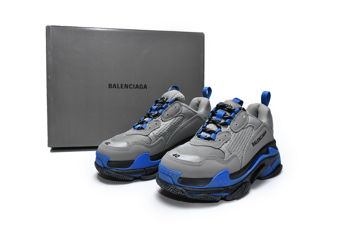 Balenciaga Triple S Grey Sapphire 536737 W09ON1 9018 - Authentic Luxury Sneakers