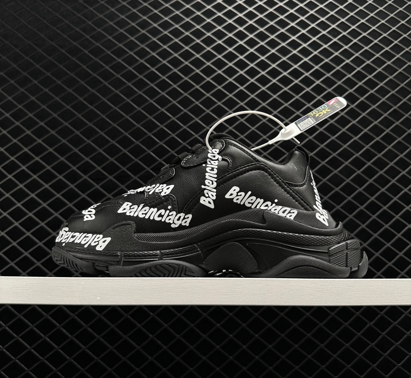 Balenciaga Triple S Logotype - Black 536737 W2FAB 1090 - Shop Now!