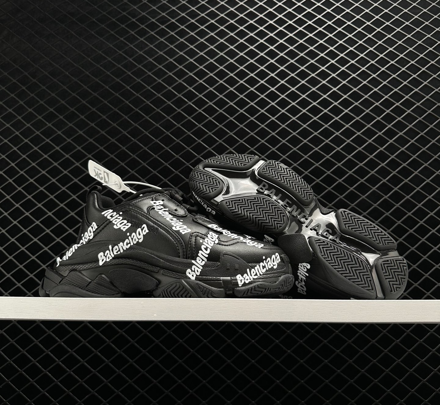 Balenciaga Triple S Logotype - Black 536737 W2FAB 1090 - Shop Now!