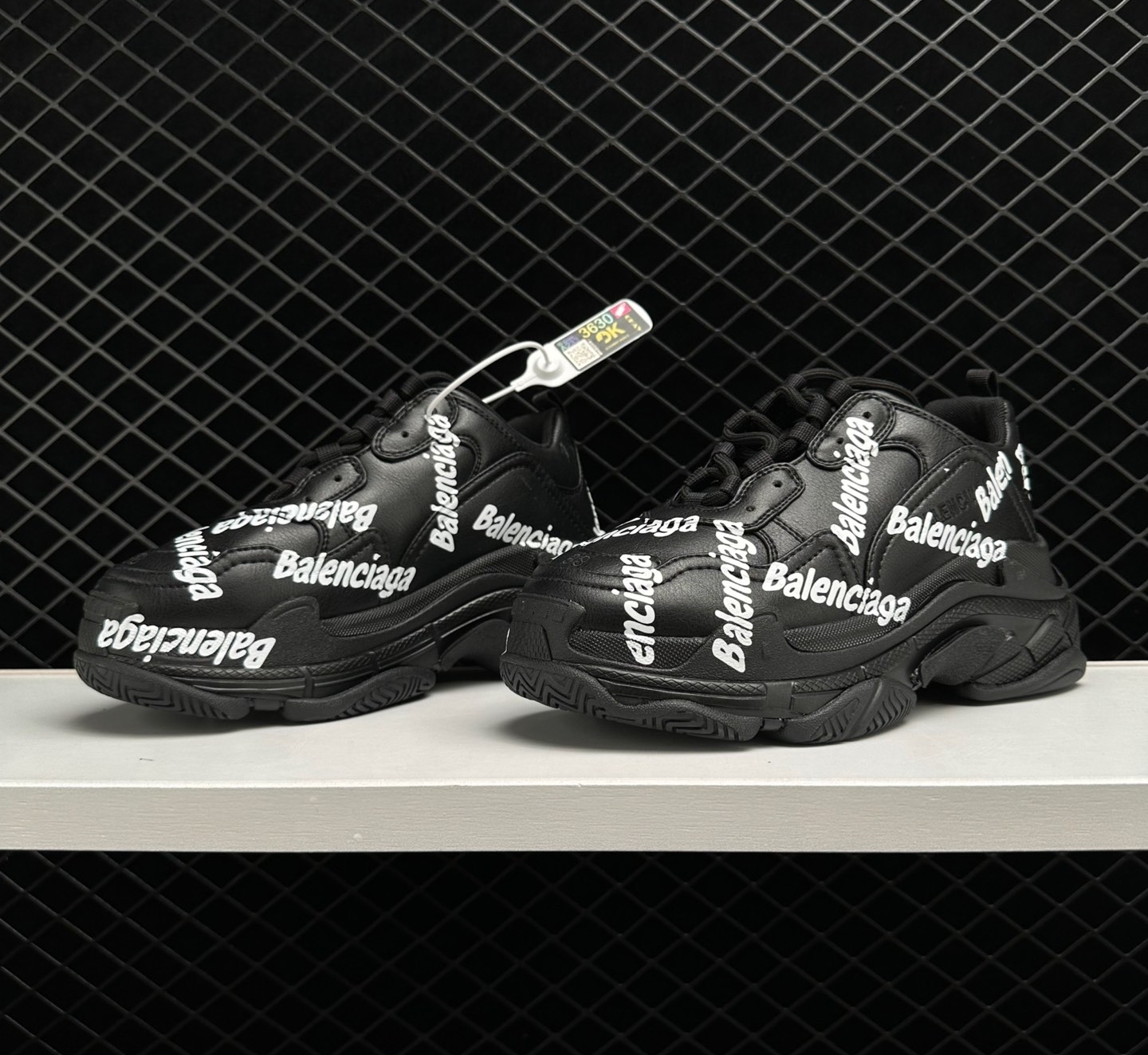 Balenciaga Triple S Logotype - Black 536737 W2FAB 1090 - Shop Now!