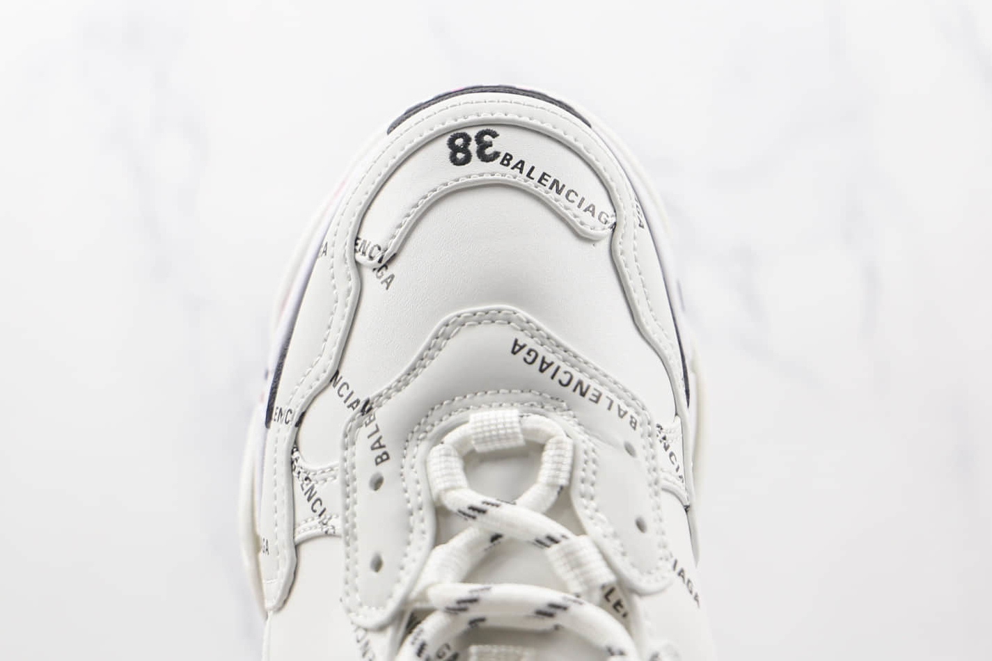 Balenciaga Triple S Sneaker Allover Logo White Pink 524039W2FA49155 - Shop Now!