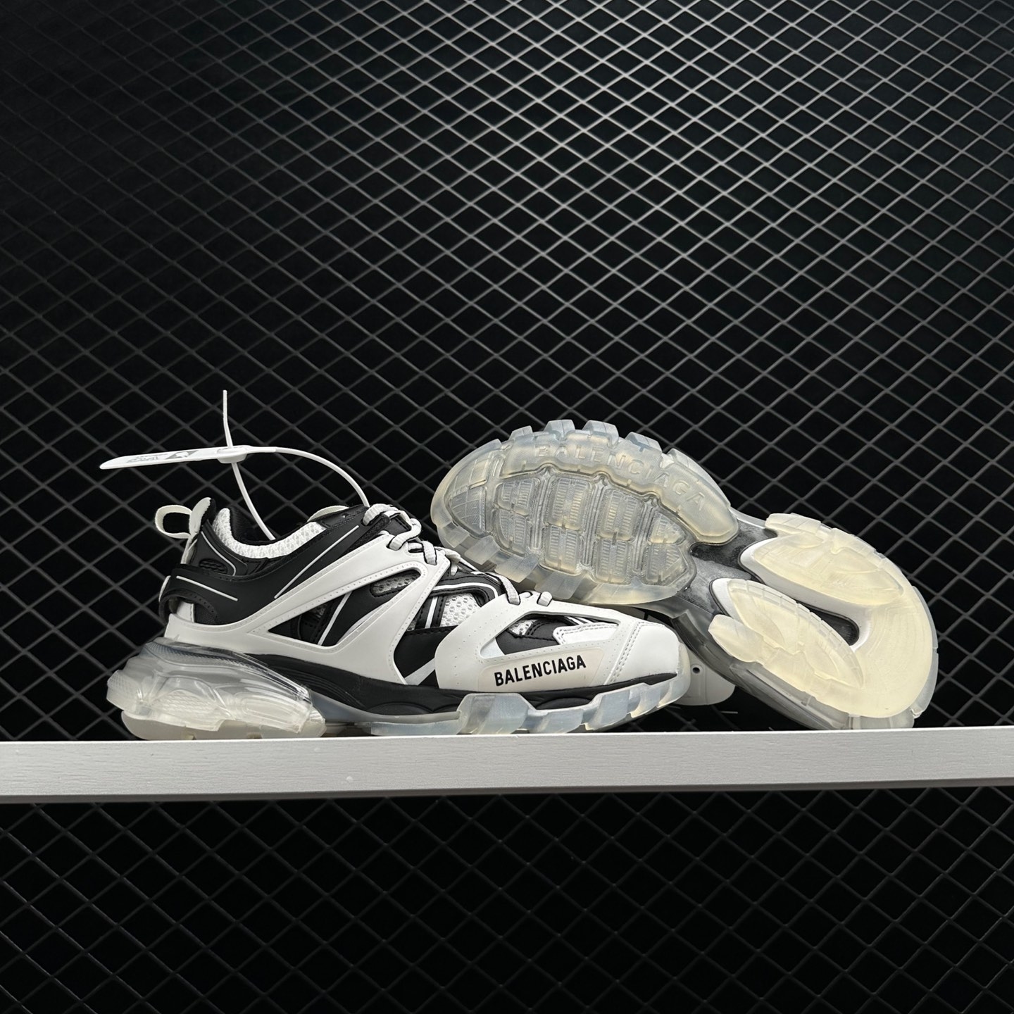 Balenciaga Wmns Track Sneaker Clear Sole - White Black 647741 W3BZ2 9010