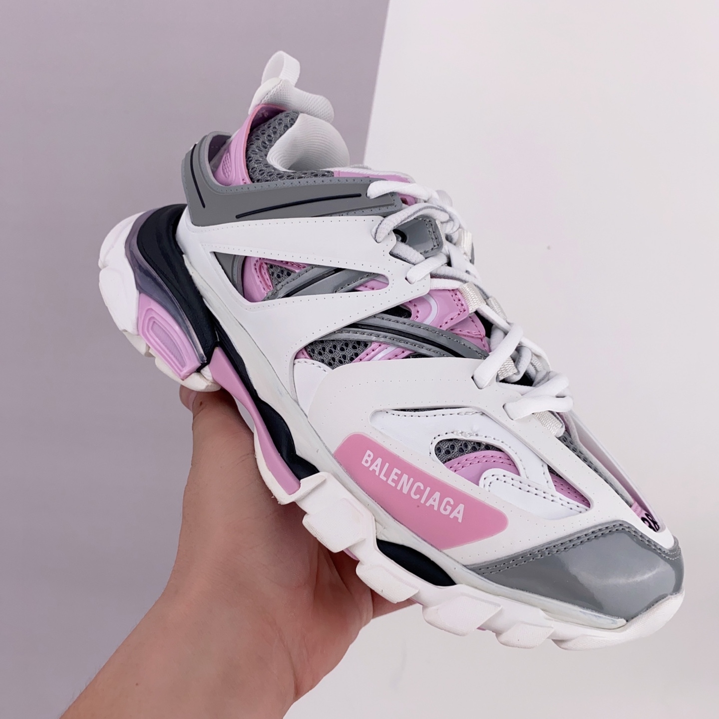 Balenciaga Track White Rose Pink Grey 542023W2FS99041 - Stylish and Versatile Sneakers