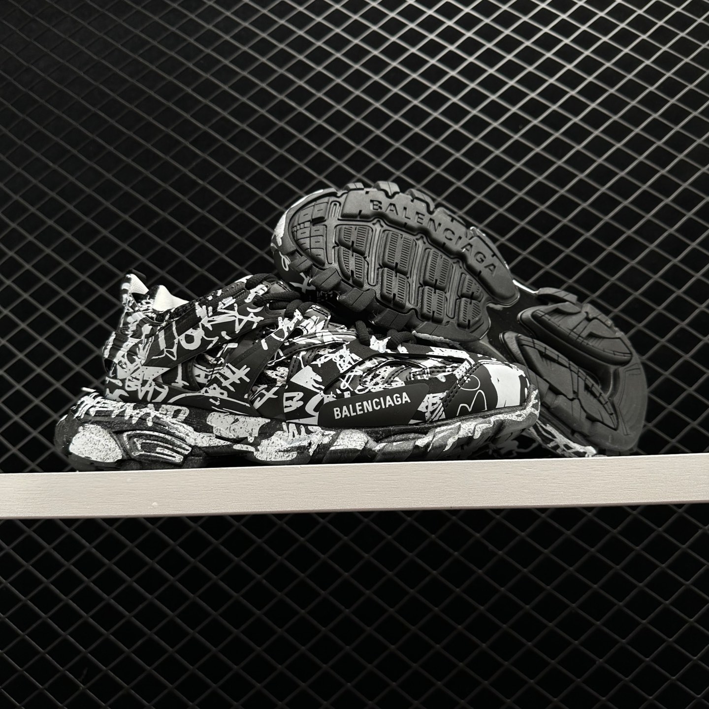 Balenciaga Track Graffiti Black White 542023W3RRA1090 - Premium Sneaker