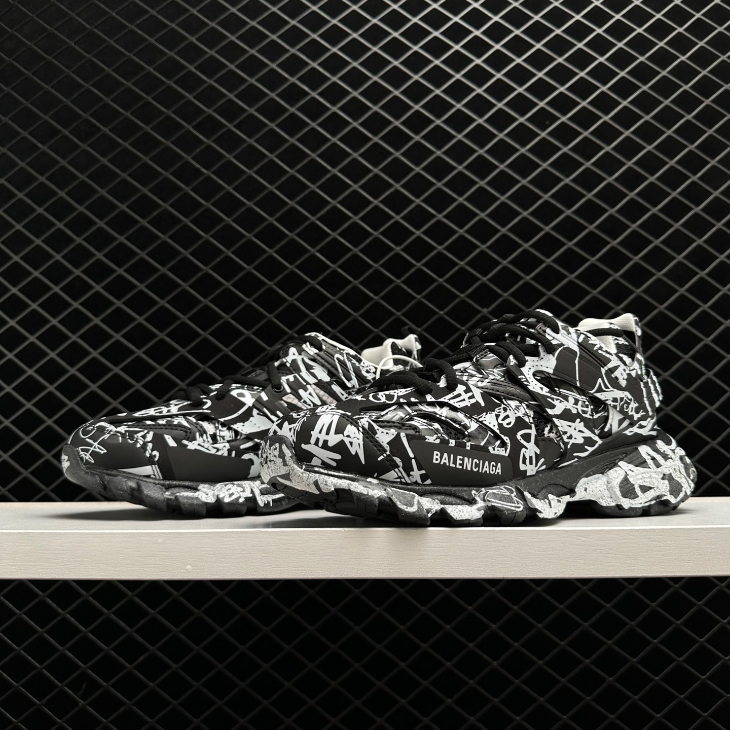 Balenciaga Track Graffiti Black White 542023W3RRA1090 - Premium Sneaker