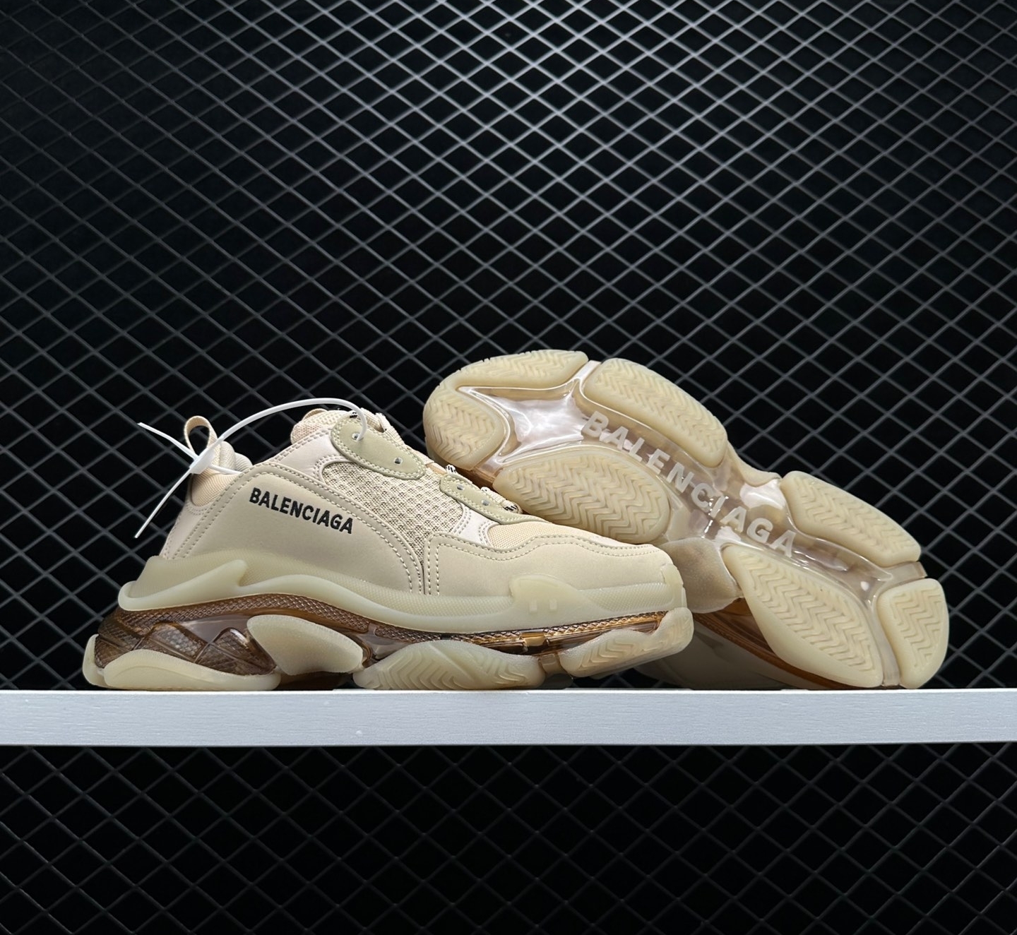 Balenciaga Triple S Leather Trainers Beige - Stylish and Comfortable Footwear