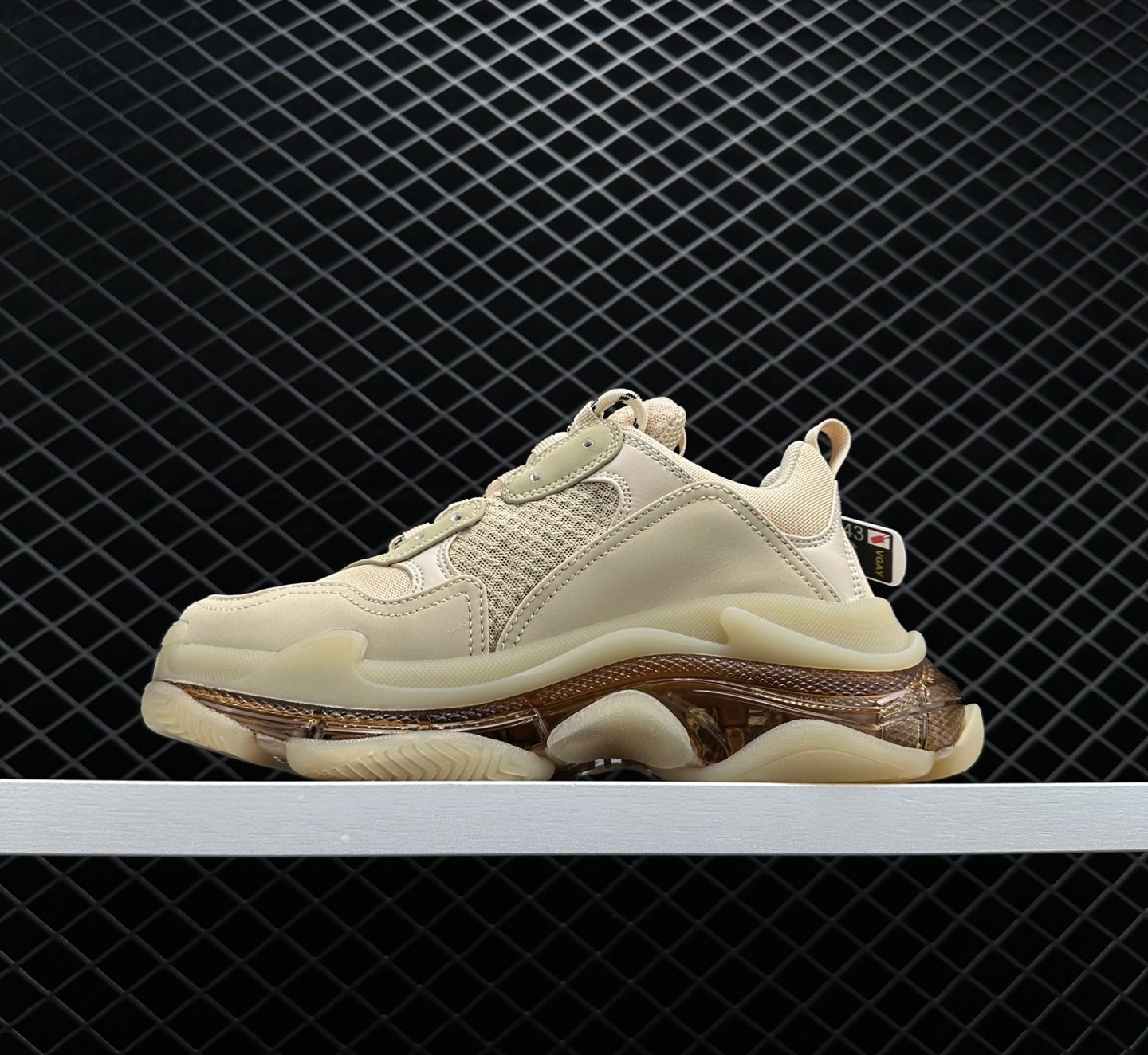 Balenciaga Triple S Leather Trainers Beige - Stylish and Comfortable Footwear