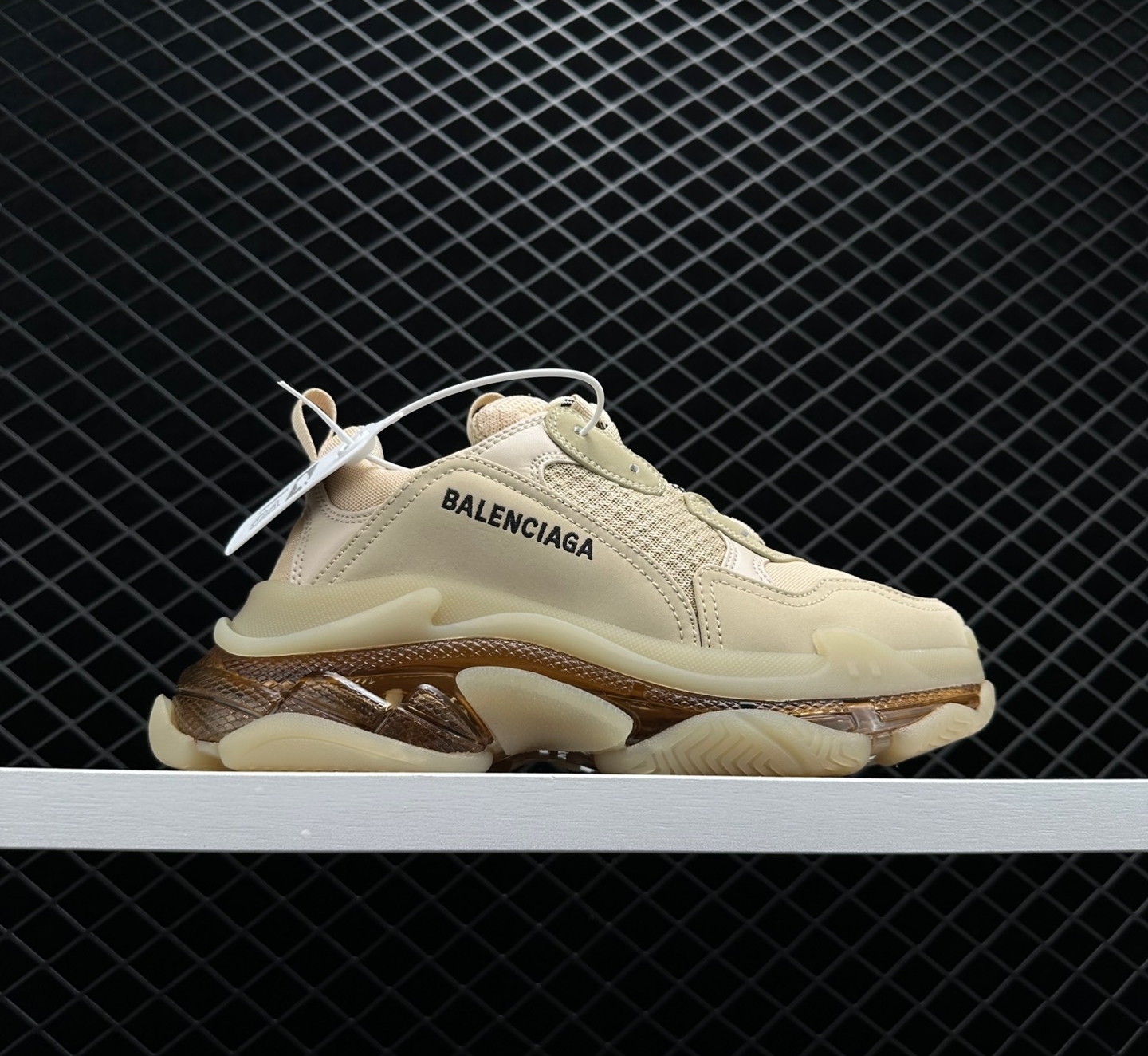 Balenciaga Triple S Leather Trainers Beige - Stylish and Comfortable Footwear