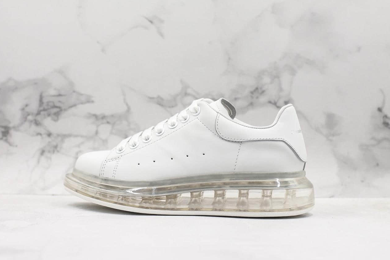 Alexander McQueen Oversized Clear Sole White: Stylish and Trendy Footwear