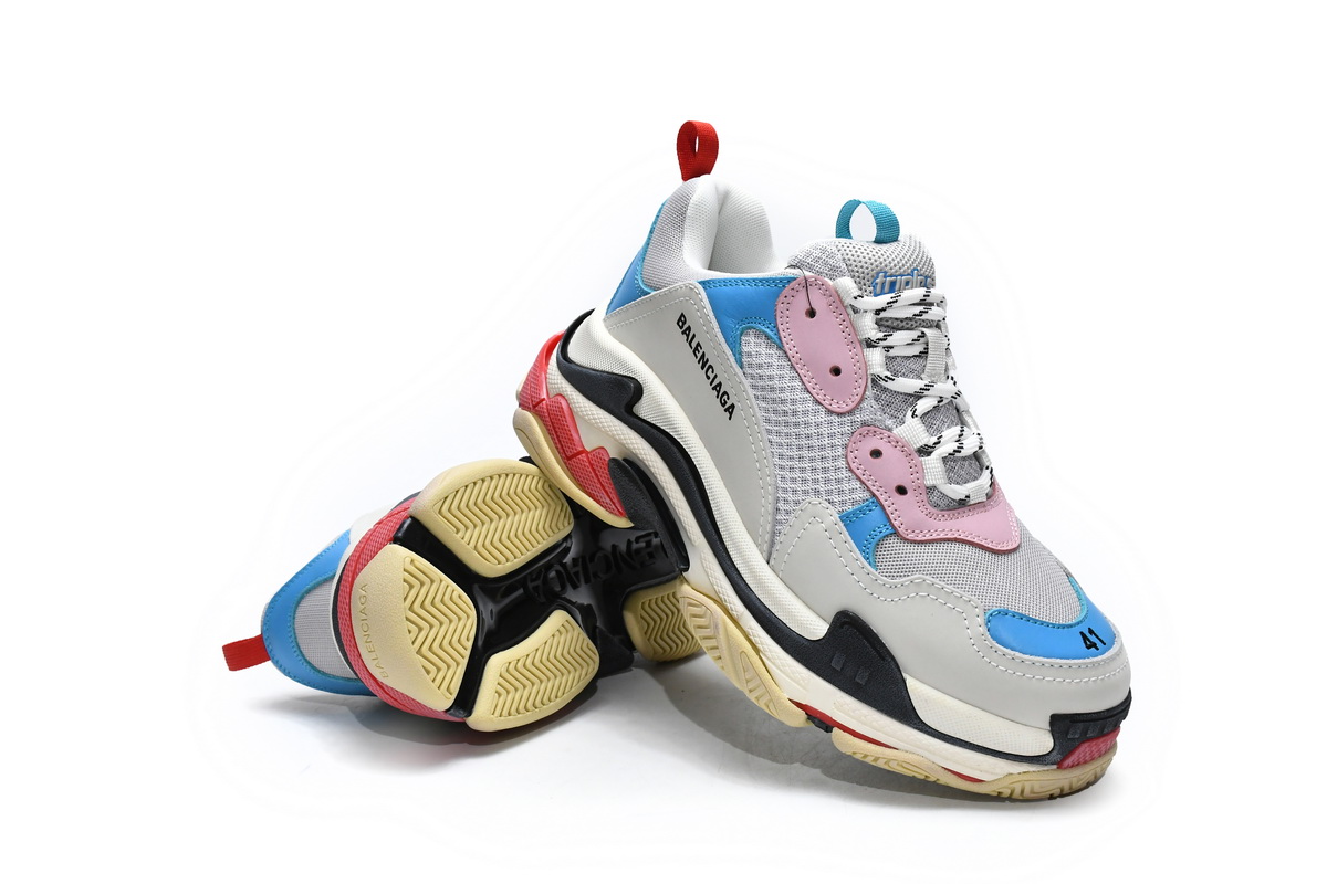 Balenciaga Triple S White Blue Pink 2019 - Limited Edition 524039 W09OH