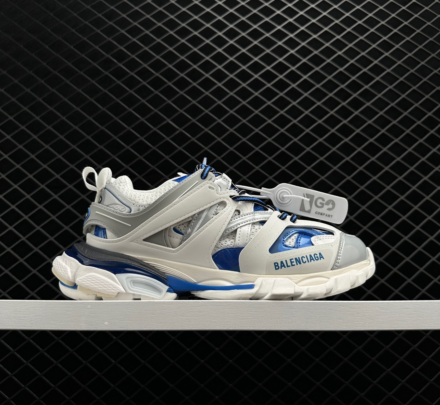 Shop Balenciaga Track Vegan Leather Low Trainers Blue - Premium Quality Footwear - Fast Shipping
