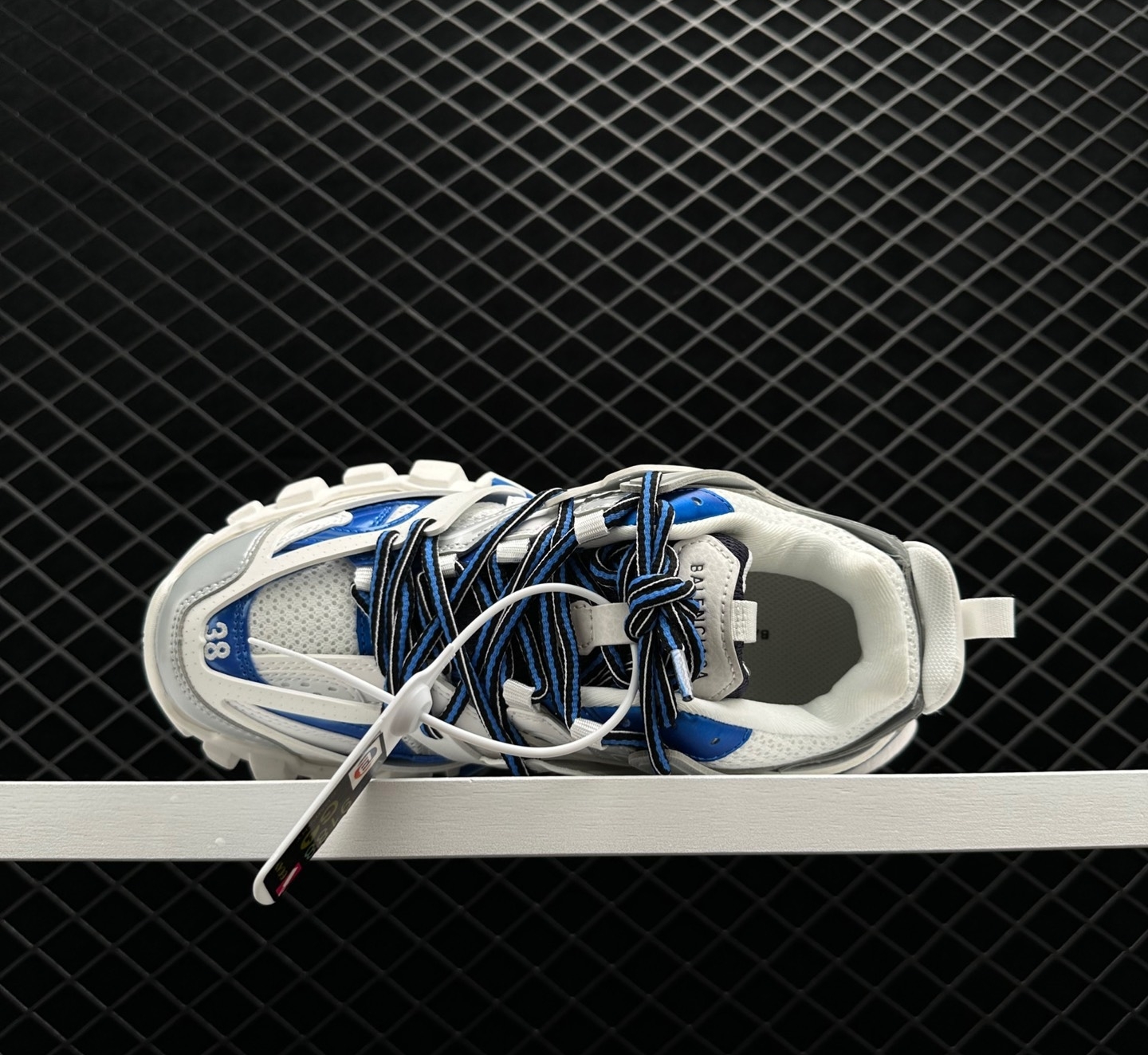 Shop Balenciaga Track Vegan Leather Low Trainers Blue - Premium Quality Footwear - Fast Shipping