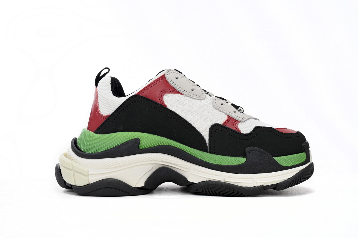 Balenciaga Triple White Red and Green Sneakers - 524039 W090H 7078 Balenciaga Triple White Red and Green Sneakers - 524039 W090H 7078