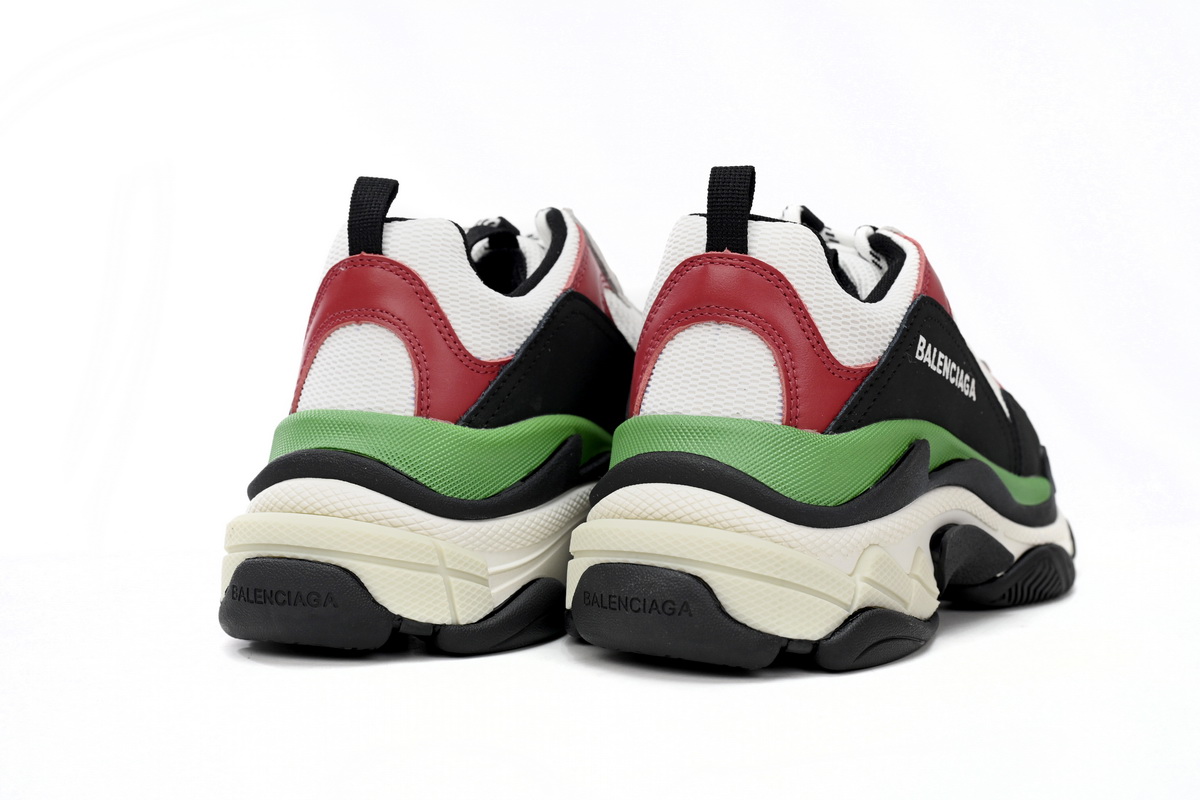 Balenciaga Triple White Red and Green Sneakers - 524039 W090H 7078 Balenciaga Triple White Red and Green Sneakers - 524039 W090H 7078
