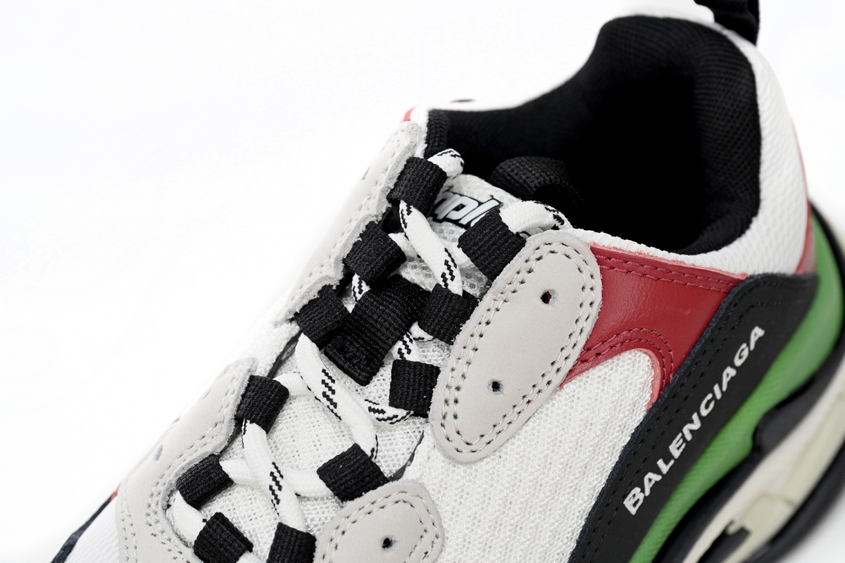 Balenciaga Triple White Red and Green Sneakers - 524039 W090H 7078 Balenciaga Triple White Red and Green Sneakers - 524039 W090H 7078