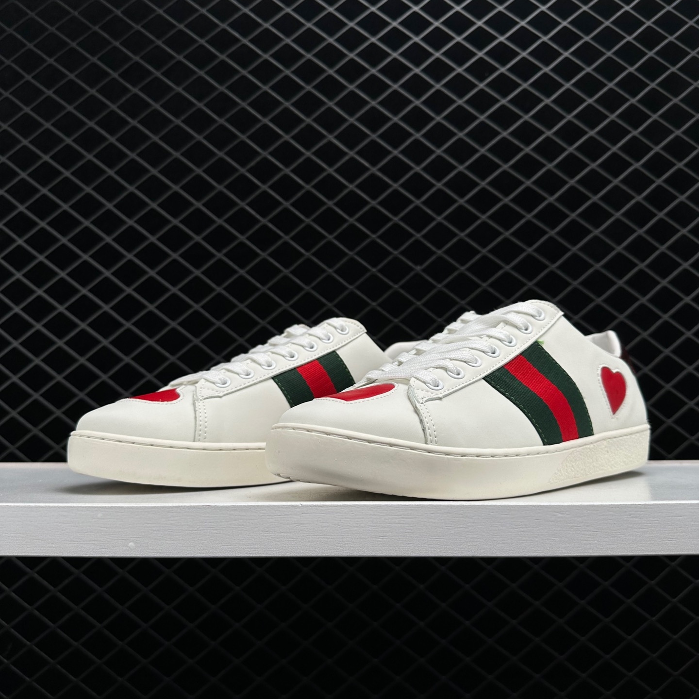 Gucci Ace Embroidered Hearts 435638 A38M0 9074, Luxury Sneakers by Gucci