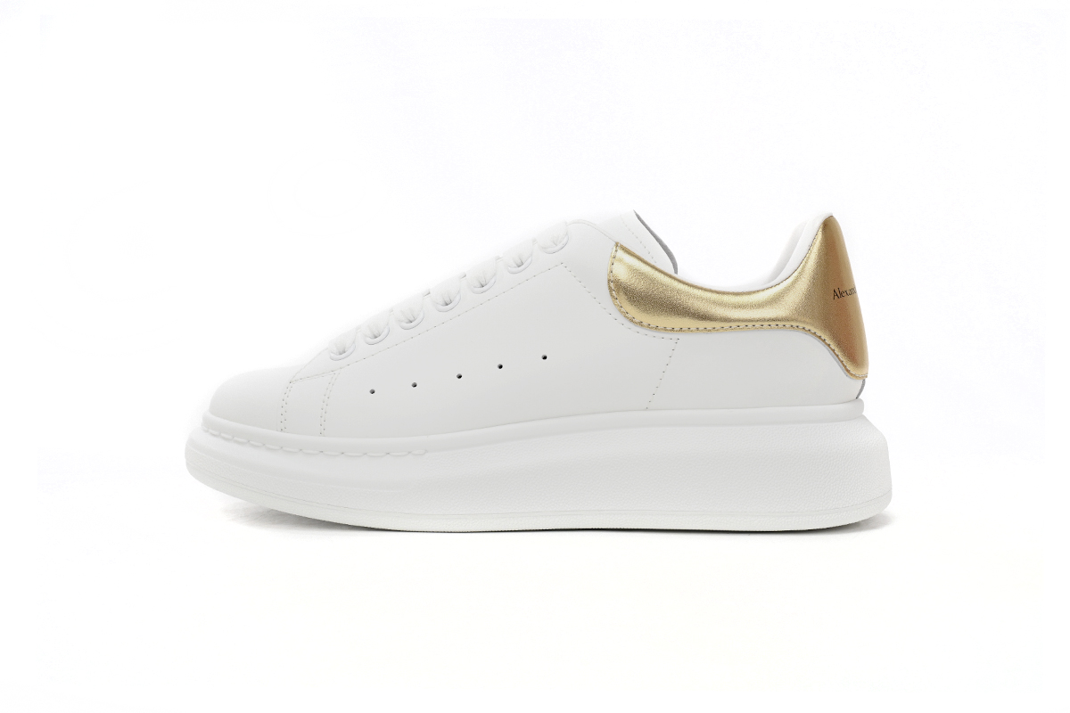 Alexander McQueen Oversized Sneaker White Light Gold 441631 WHNBG 9075 - Shop Now!