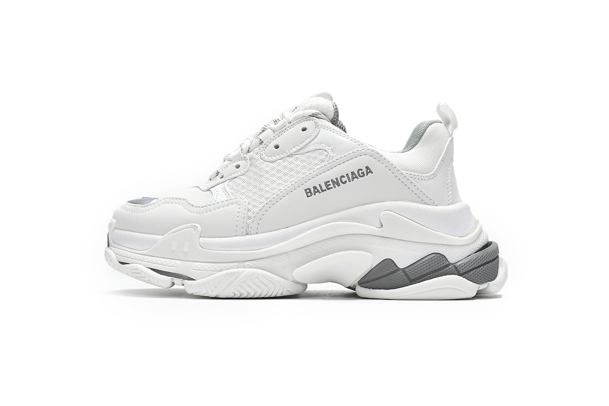 Balenciaga Triple S White Grey Women's Sneakers - 524039 W2FS4 1200