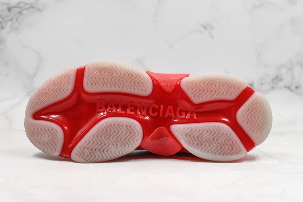 Balenciaga Triple S Sneaker Clear Sole - Grey Red | 541624W09ON1291