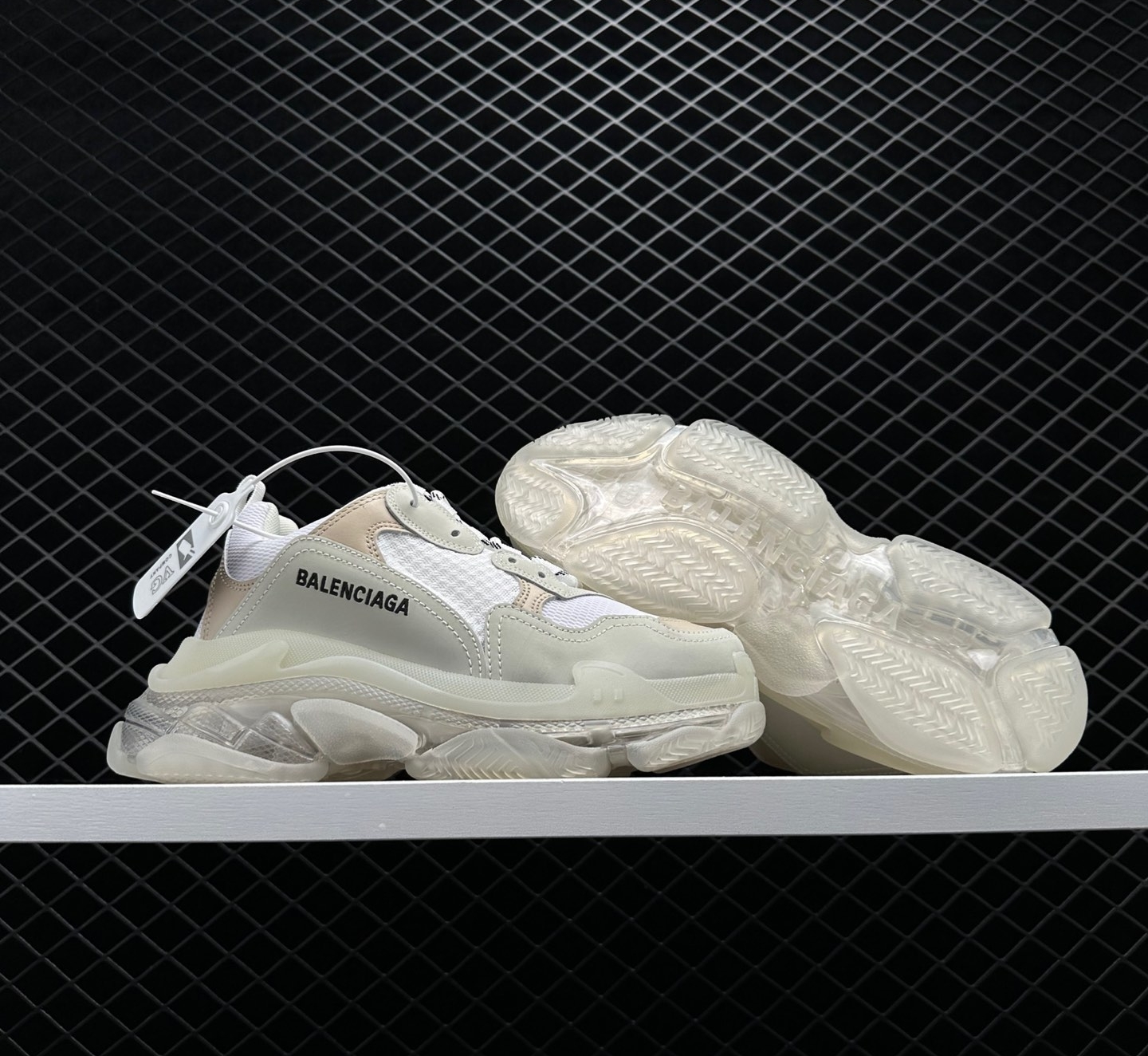 Balenciaga Triple S White Clear Sole Sneakers | Fashionable and Trendy Footwear