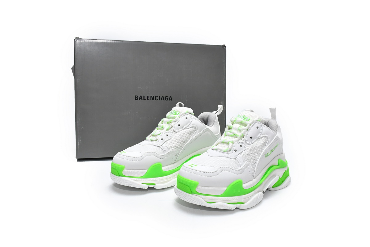 Balenciaga Triple S White Fluo Green Sneaker 536737 W2CA3 3890 - Shop Now!