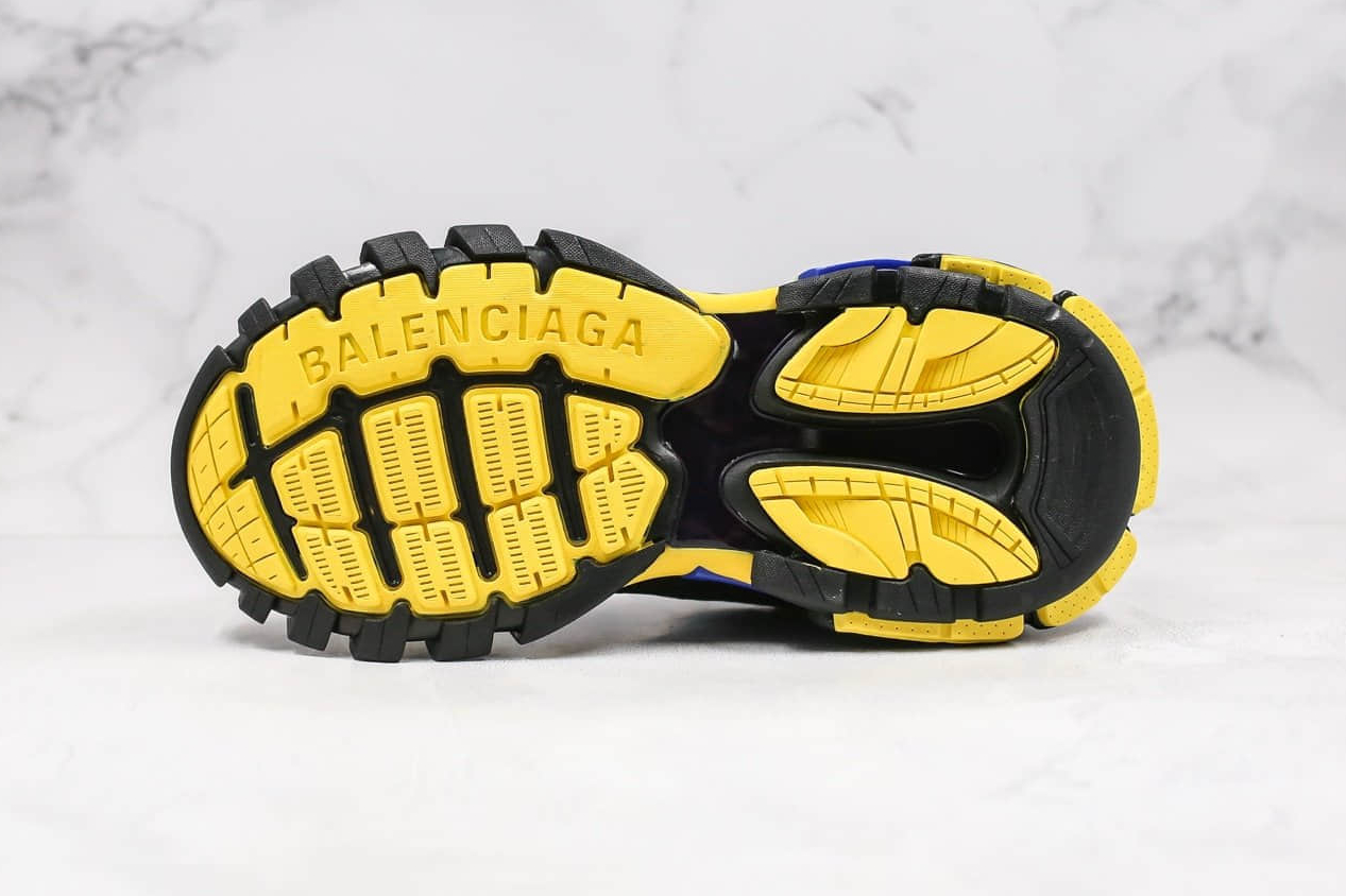 Balenciaga Track Trainer Black Yellow Blue 542023W1GC11080 - Stylish and Versatile Footwear