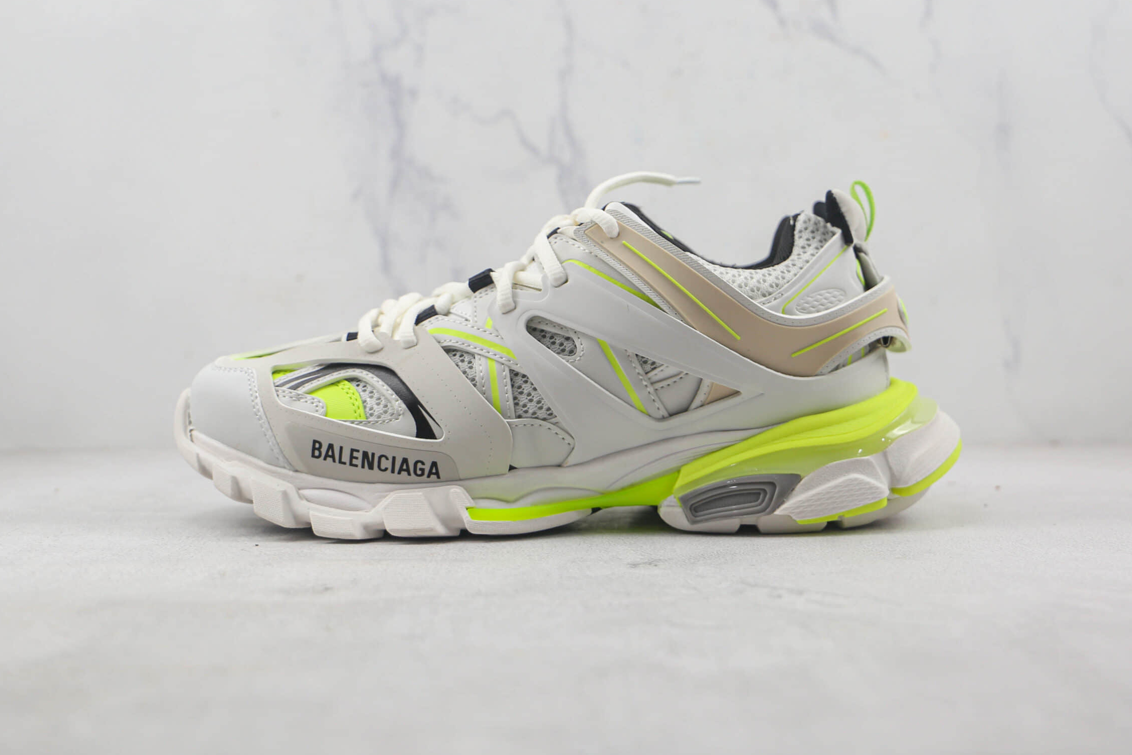 Balenciaga Track Sneaker 'White Fluo Yellow' - Trendy and Vibrant Footwear