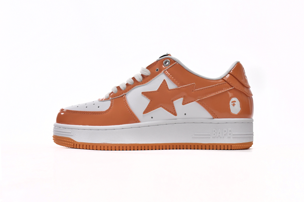 A Bathing Ape Bape Sta Low White Orange 1H70-191-001 | Stylish Sneakers for Men