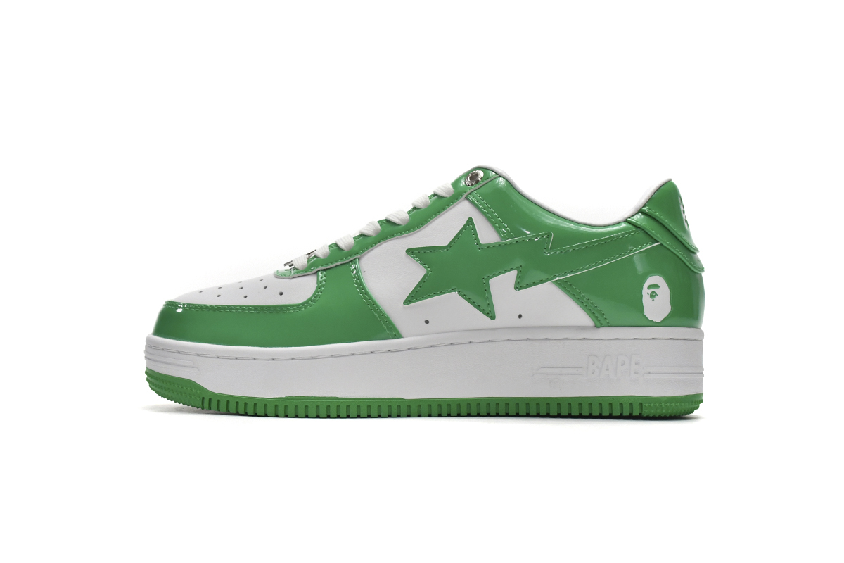 A Bathing Ape Bape Sta Low White Green 1H70-191-001: Fresh and Stylish Sneakers for Fashion Enthusiasts