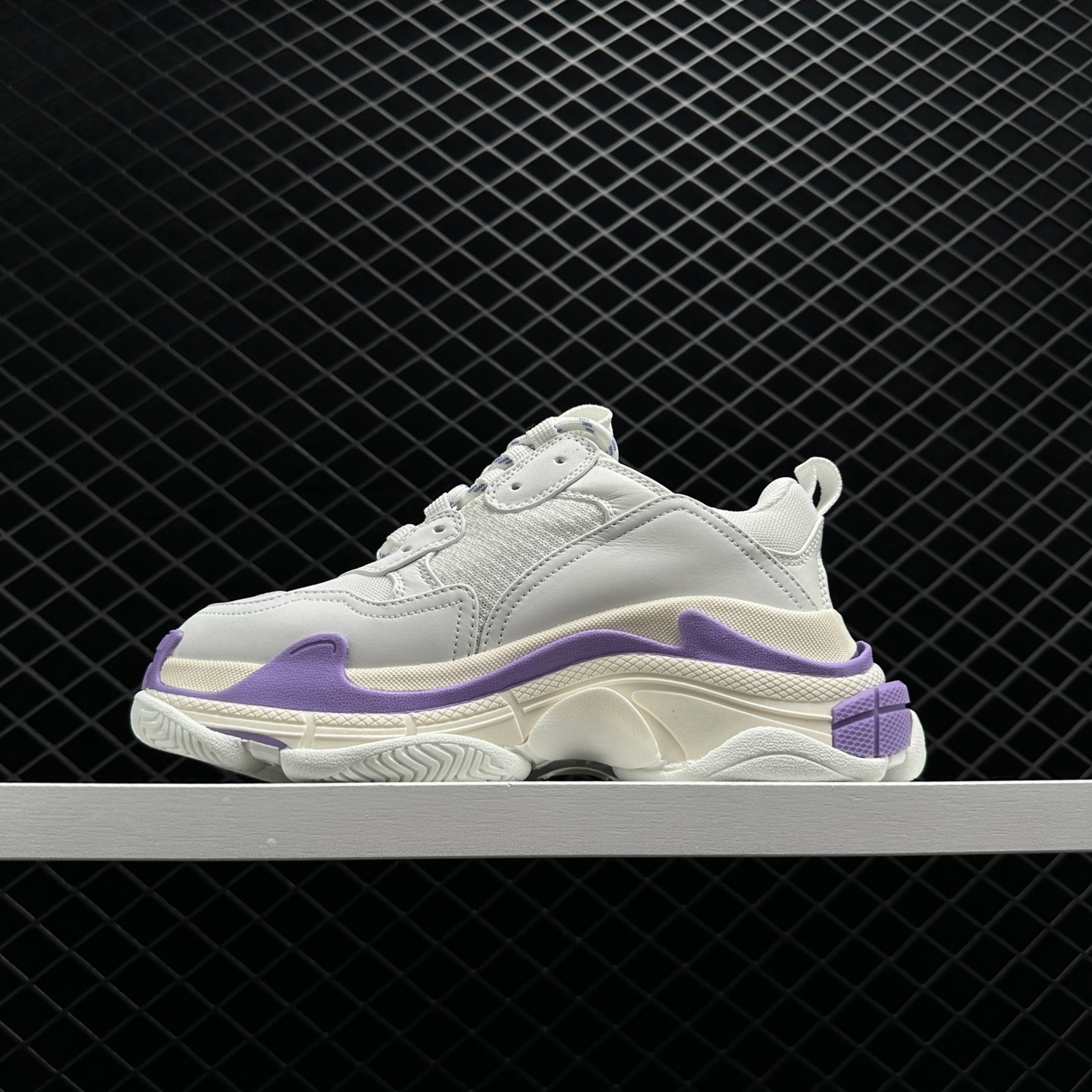 Balenciaga White Purple Triple S - Iconic Chunky Sneakers for Fashion Forward Individuals