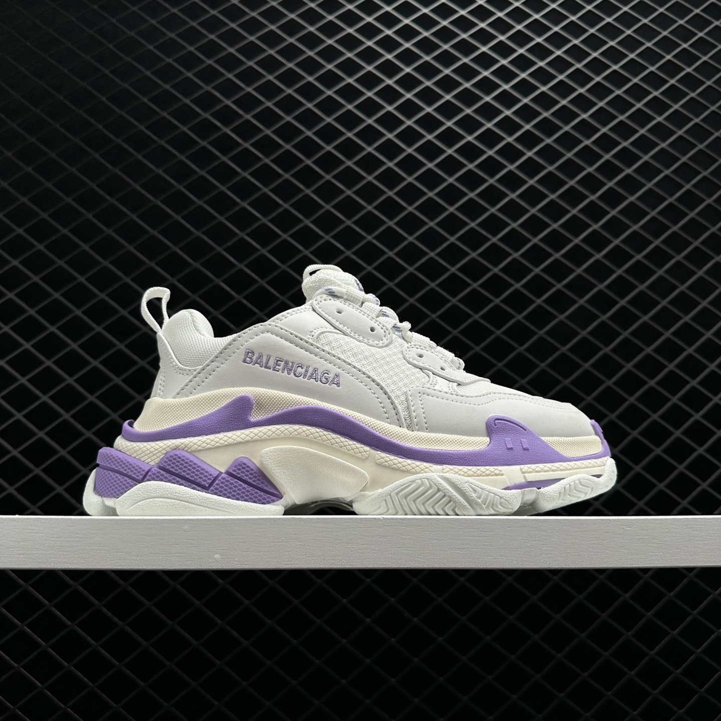 Balenciaga White Purple Triple S - Iconic Chunky Sneakers for Fashion Forward Individuals