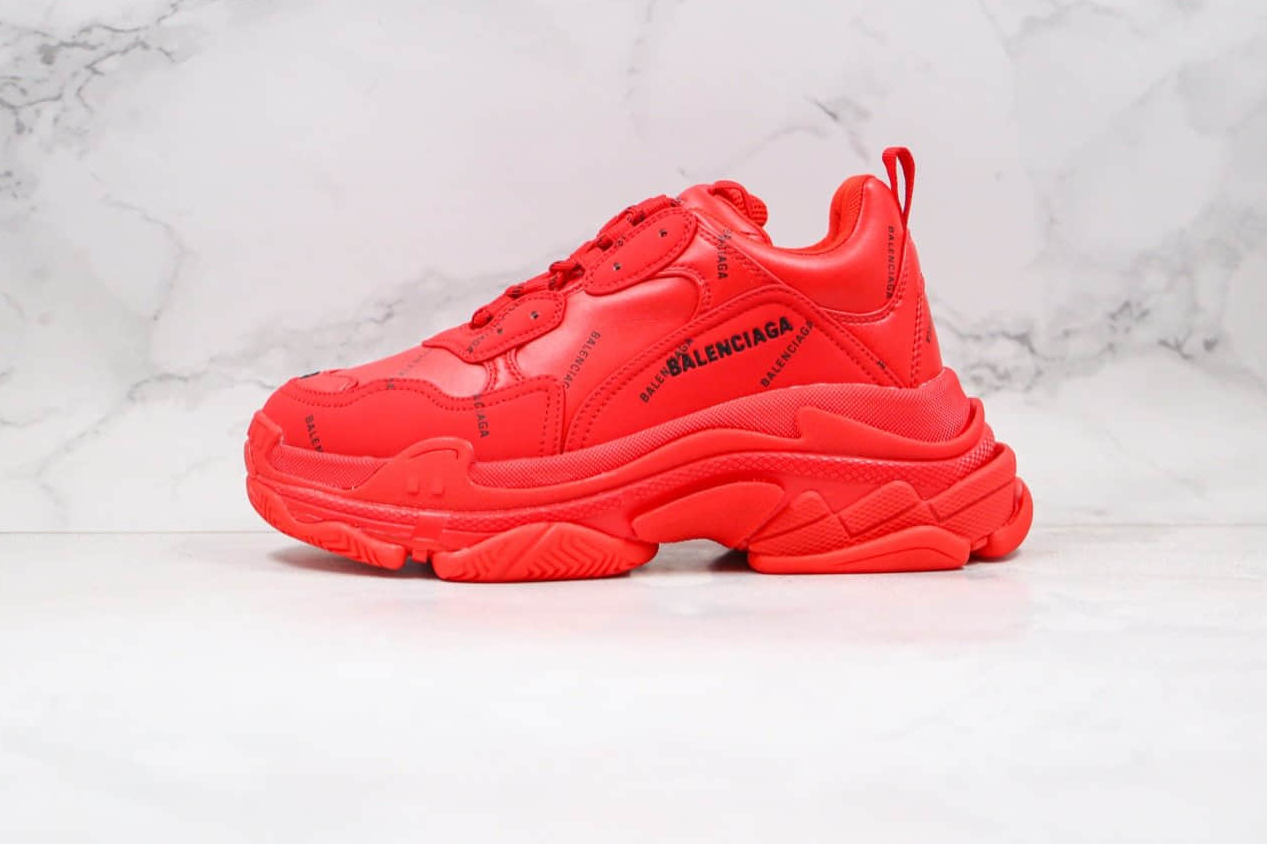 Balenciaga Triple S Clunky Shoes Red 536737-W2FA1-6010 - Stylish and Bold Sneakers