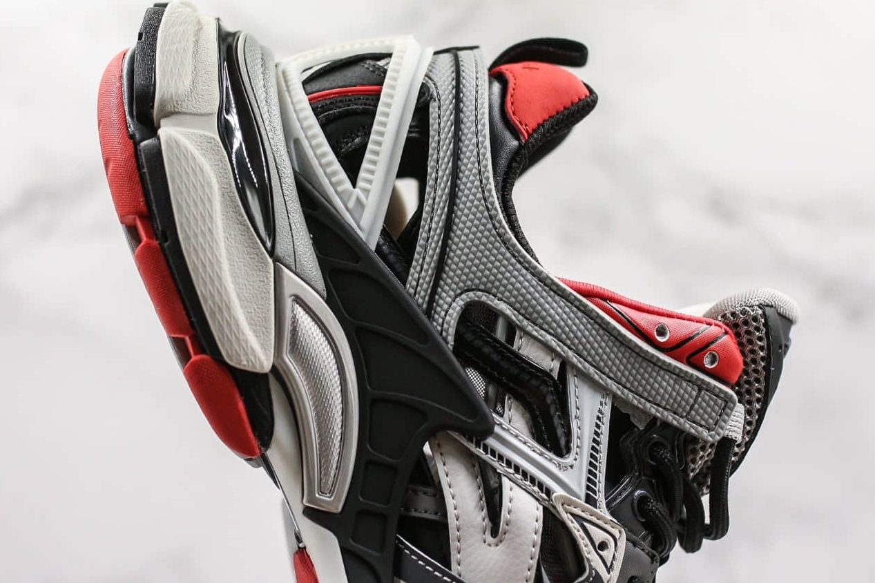 Balenciaga Track.2 Trainer 'Black Grey Red' - Sleek and Stylish Athletic Footwear