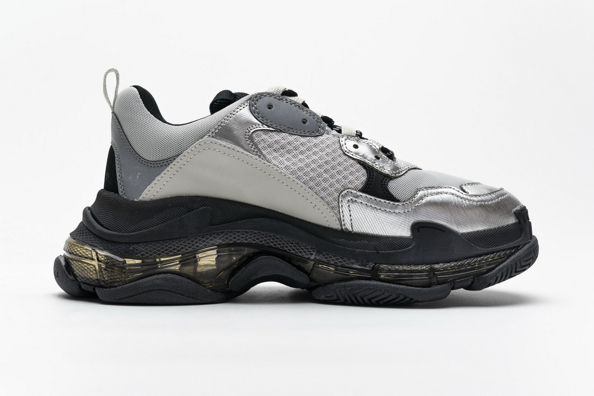 Balenciaga Triple S Black Silver 541624 W09E1 7320 - Stylish and Sleek Footwear