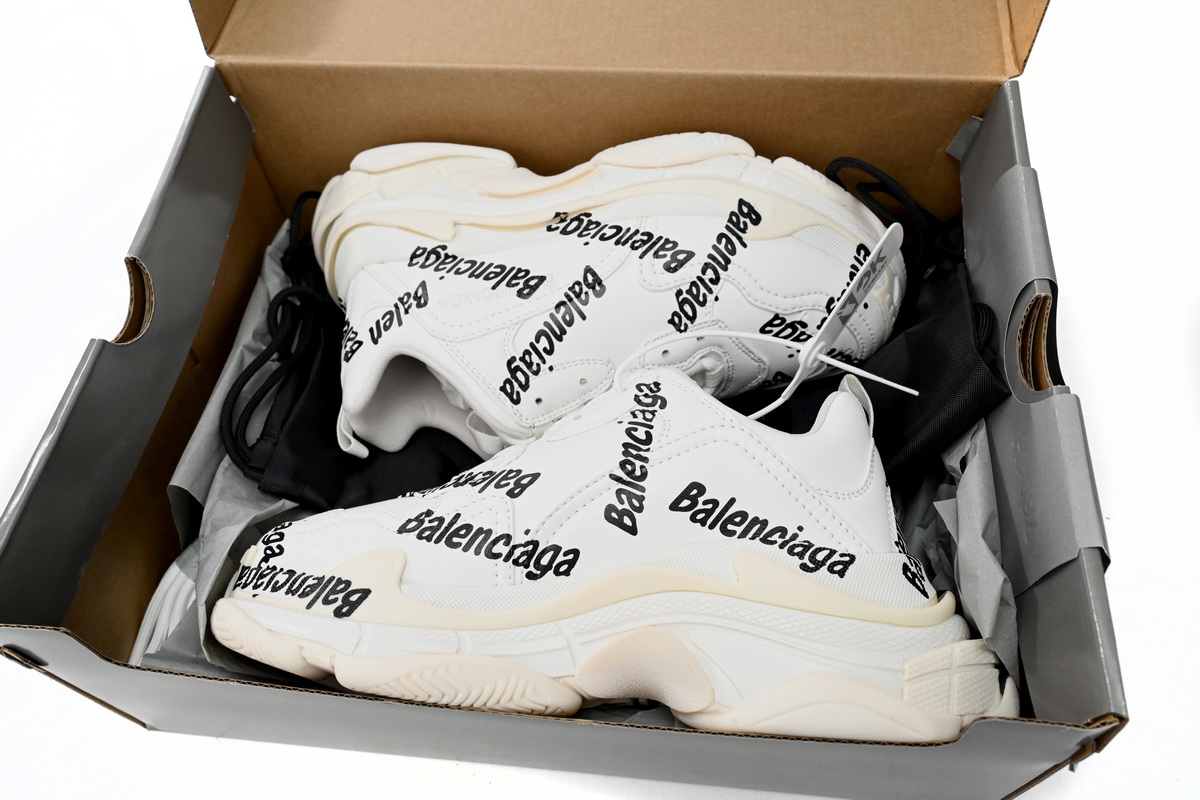 Balenciaga Wmns Triple S 'Logotype - White' 524039 W2FAB 9010 - Fashion Statement Footwear