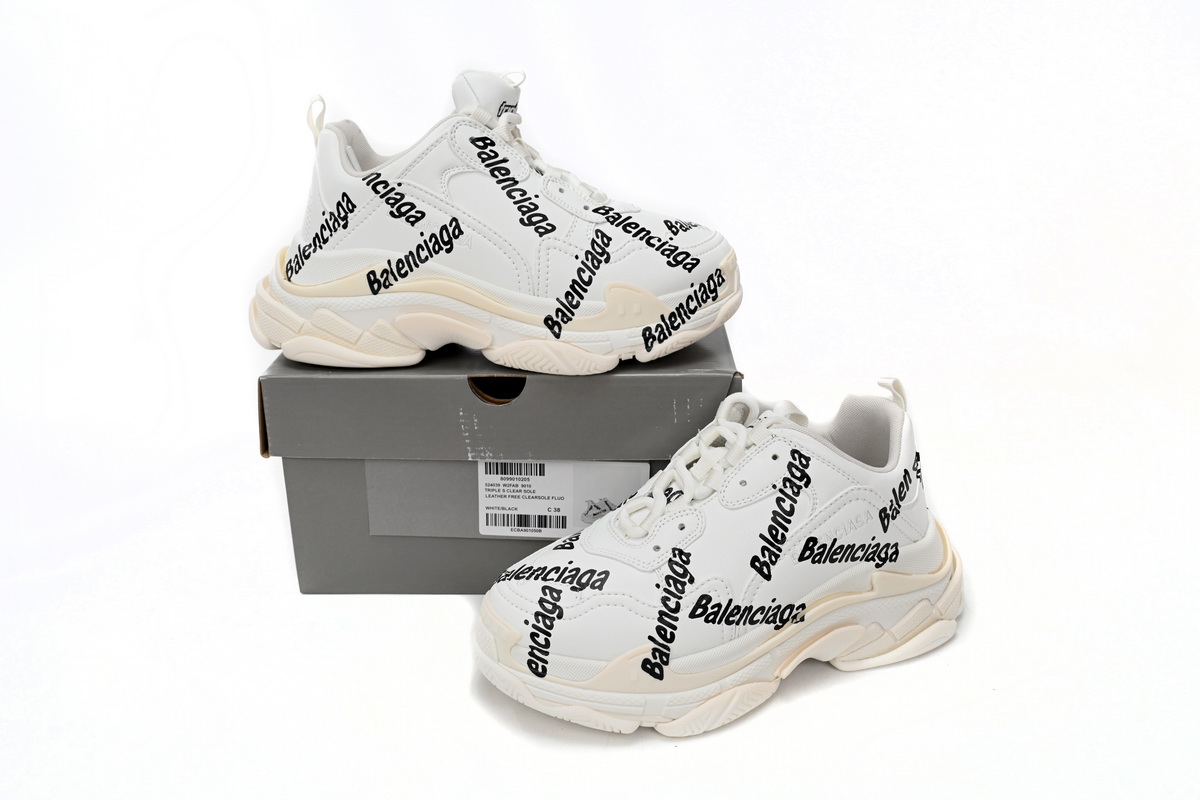 Balenciaga Wmns Triple S 'Logotype - White' 524039 W2FAB 9010 - Fashion Statement Footwear