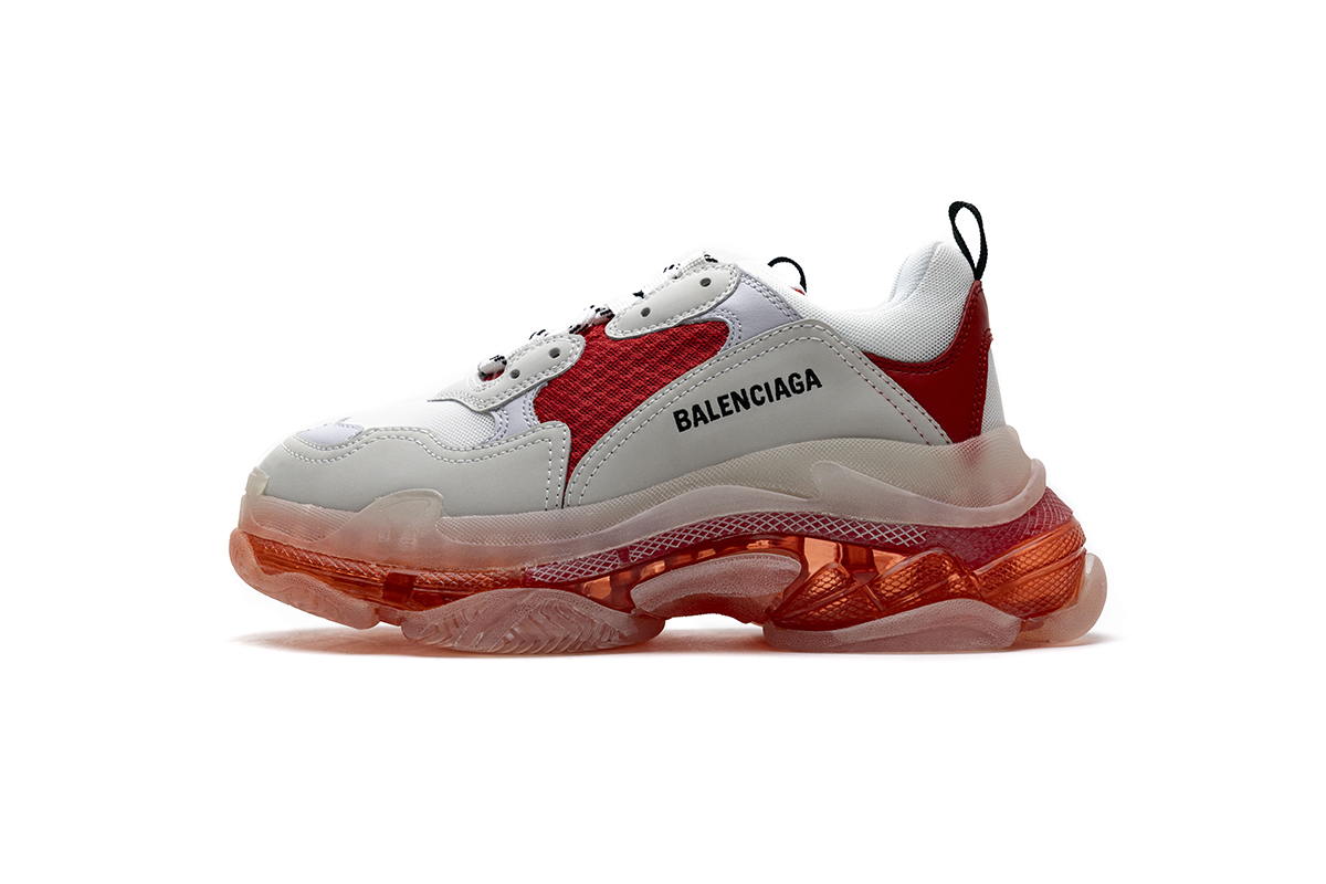 Balenciaga Triple S White Red 544351 W09E1 4552 - Trendy Chunky Sneakers for Men and Women