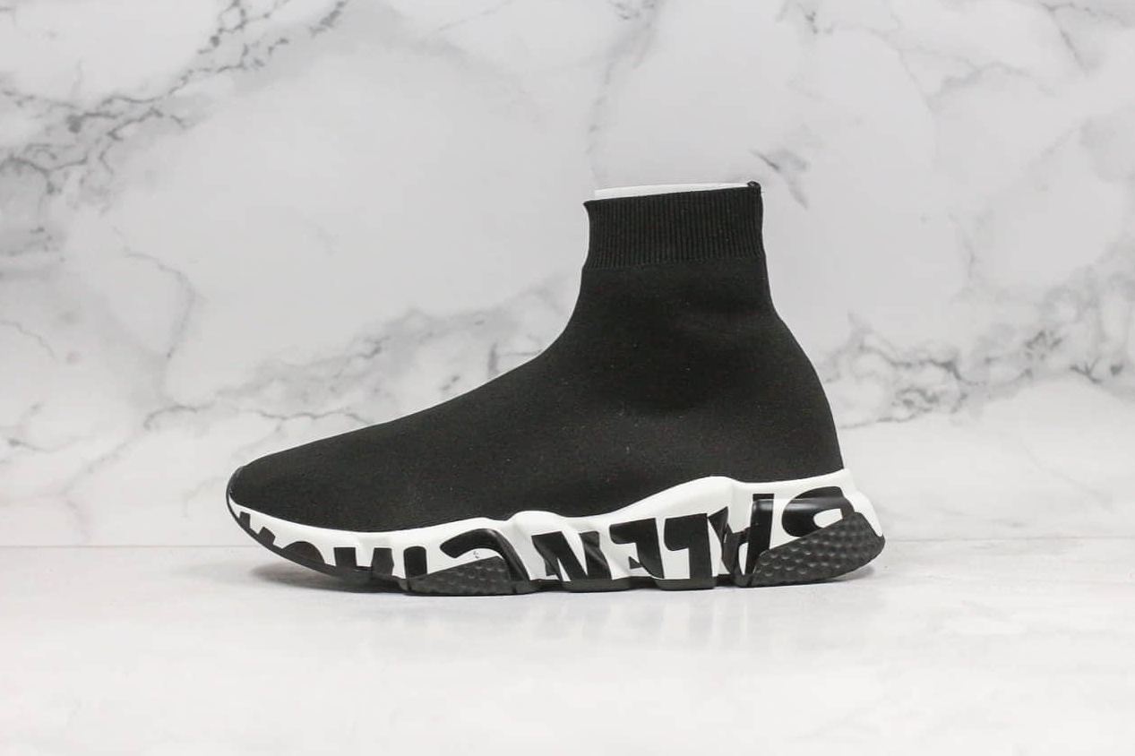 Balenciaga Speed Trainer 'Graffiti - Black White': Limited Edition Stylish Footwear | Free Shipping
