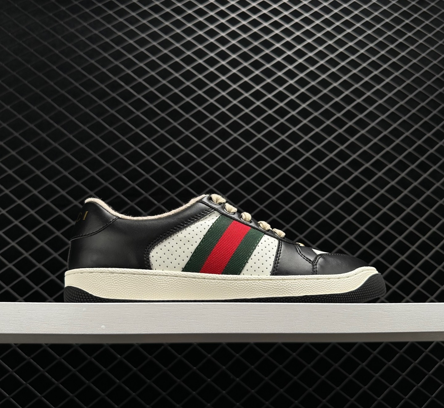 Gucci Screener Black White Green Red Web 546163 AAA4S 1061 - Stylish and Trendy Footwear for Any Occasion